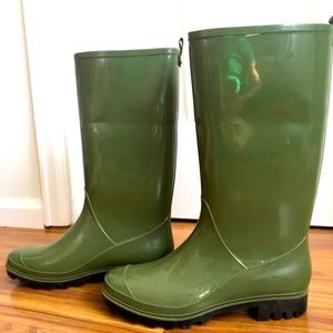 Women’s Green Rubber Rain Boot